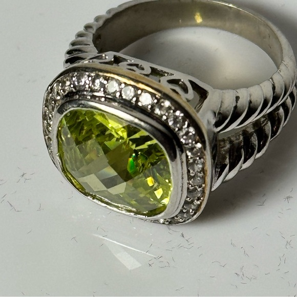 SWAROVSKI 925 Silver Cocktail Ring with Large Vibrant Citrine Crystal SIZE 9 - Picture 11 of 13